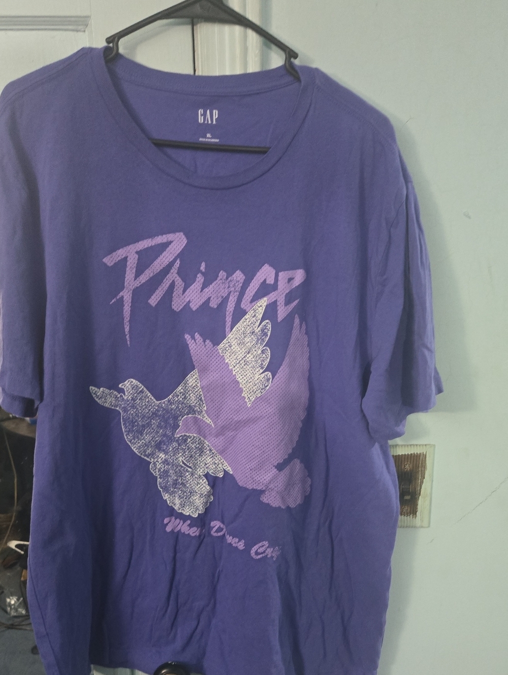 GAP Purple Graphic Prince Tee with Dove Motif